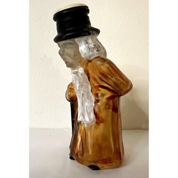 Rare Glass EBENEZER SCROOGE Tree Light Up Cover Old World Christmas Ornament VTG - Picture 4 of 7